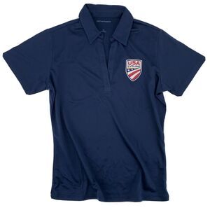 USA Cycling Port Authority Embroidered Logo Patch Polo Shirt Womens Medium